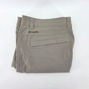Columbia Omni-Shield Mens Khaki Hiking Shorts 42W 10L Tan Nylon Stretch Trekking